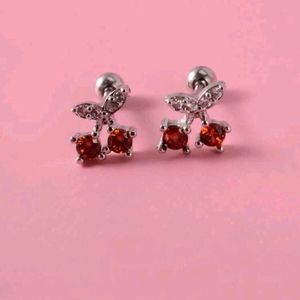 New mini cherry design stud earrings